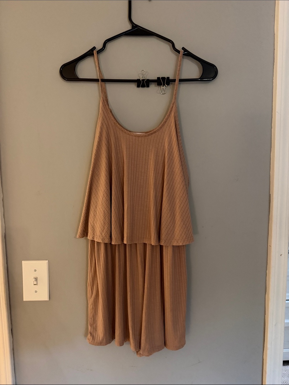 Pink Lily Ribbed Tank Romper -
